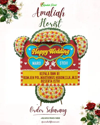 Karangan Papan Bunga Pernikahan di Yosowilangun Kidul